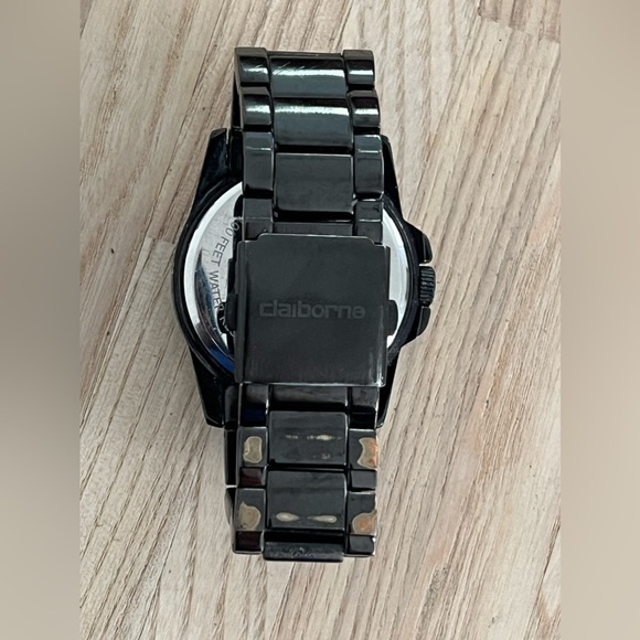 Claiborne Men’s Watch Black Dial Black Bracelet Date Window Stainless Hands - Picture 9 of 11